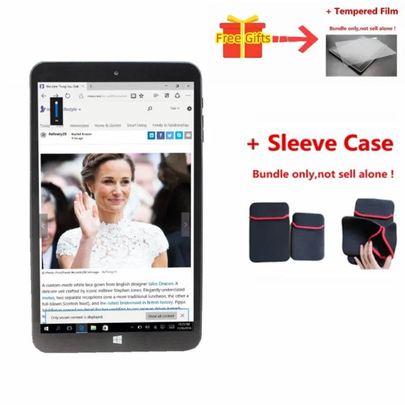 8GB RAM 128GB ROM Windows 10 Tablet 8 INCH 64bit Intel x5-Z8300 Quad Core Ultra-thin Bluetooth WiFi With Tempered Film Free Gift - Price Value Store