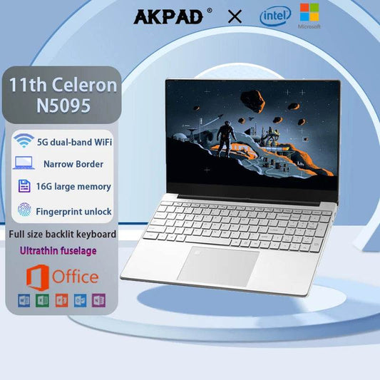 AKPAD Intel Celeron N5095 Windows 10 11 Ram 16GB Rom 256GB 512GB 1TB 2TB SSD Computer 2.4G/5.0G Wifi Bluetooth Gaming Laptop - Price Value Store