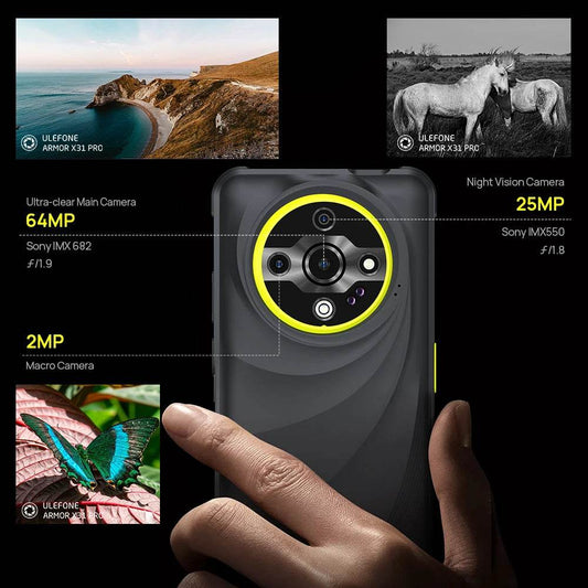 【World Premiere】Ulefone Armor X31 Pro 5G Rugged Phone Android 14 Smartphone 6.56”16GB + 256GB Night Camera 64MP 6050mAh NFC - Price Value Store