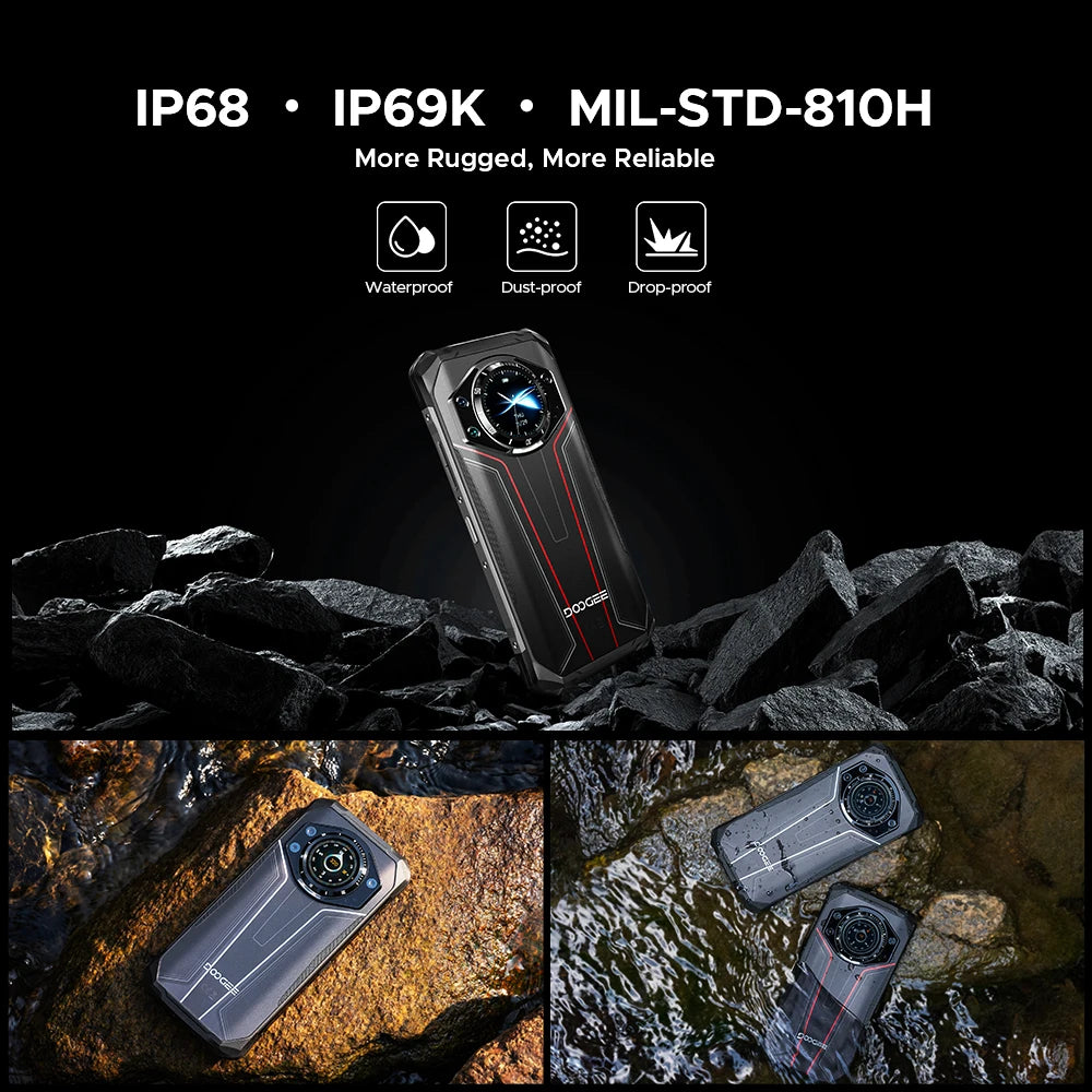 World Premiere DOOGEE S119 Rugged Phone 6.72" FHD+ IPS Screen 8GB 512GB 100MP AI Main Camera 10200mAh Battery 33W Android 14 NFC