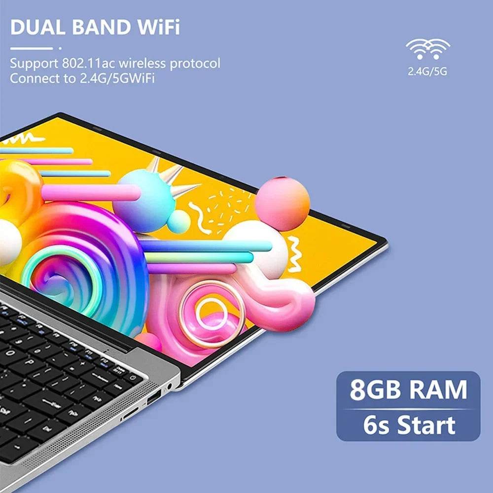 14.1 Inch Celeron N4000 Windows 11 Pro commercial office work Laptop - 8G RAM MAX 1TB SSD - 2.4G & 5.0G WiFi, Bluetooth - Price Value Store