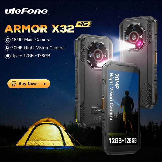 Ulefone Armor X32 4G Rugged Phone Android 14 Waterproof Smartphone 12GB RAM,128GB ROM NFC Night Mobile Phone Global Version - Price Value Store