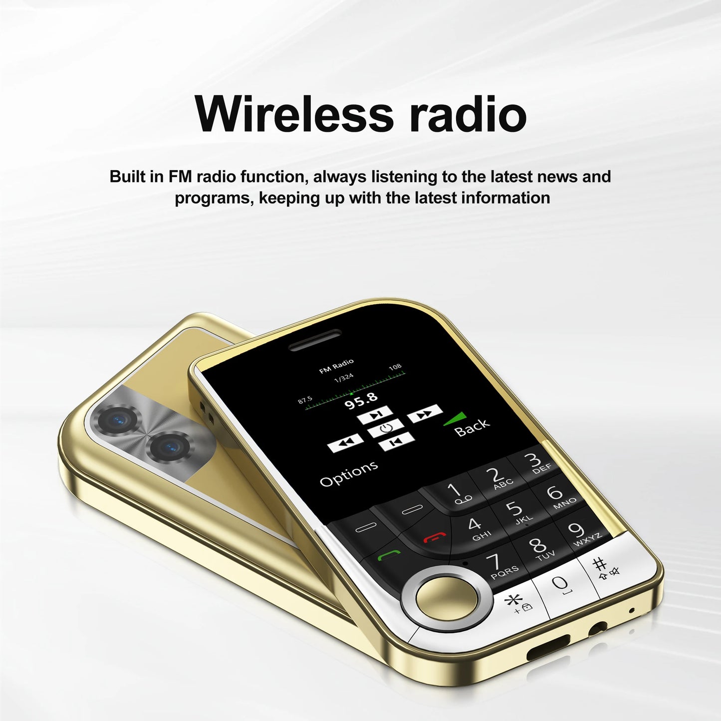 SERVO V10 Dual SIM Mobile Phone Magic Voice Speed Dial FM Radio Camera Flashlight Type-C Port 2.01" Screen Key Feature Cellphone