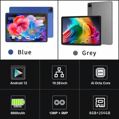 Global Firmware Original BDF P40 Delicate Ai CPU 8GB+256GB Octa Core Android 12 ,10.35 Inch HD LCD Screen Wifi Tablet Pad Tablet - Price Value Store