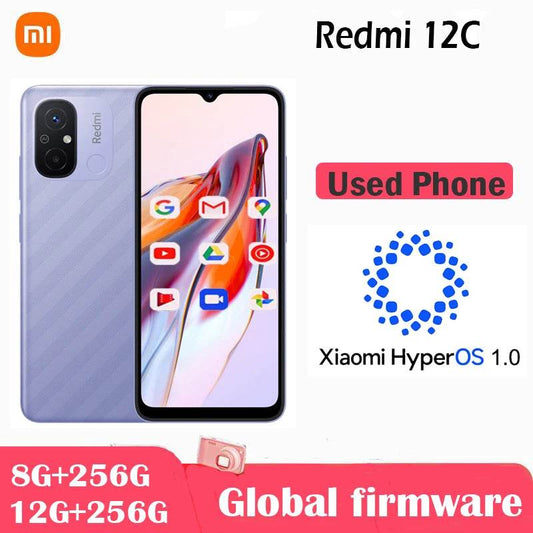 Global firmware Original Xiaomi Redmi 12C Smartphone HyperOS 1.0 5000mAh Battery Octa Core 50MP 6.71'' 4G Used Phone - Price Value Store