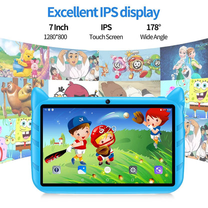 New 7 Inch Cartoon Pattern Kids Tablets Quad Core 4GB+64GB ROM Bluetooth 5G WiFi Learning Education Games Tablet Children's Gift - Price Value Store