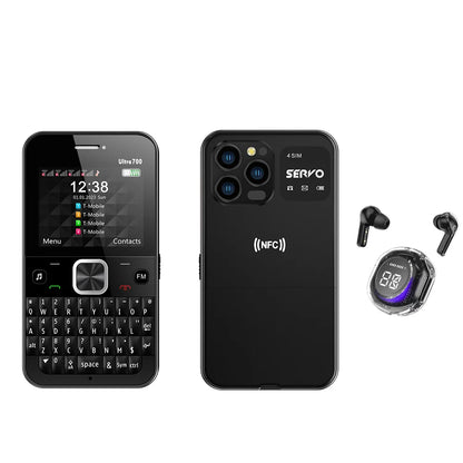 NEW! SERVO Ultra700 Full Keyboard Input Mobile Phone 4 Nano SIM Standby NFC Unlock FM Torch 2.4" Screen Cellular QWERTY Keyboard