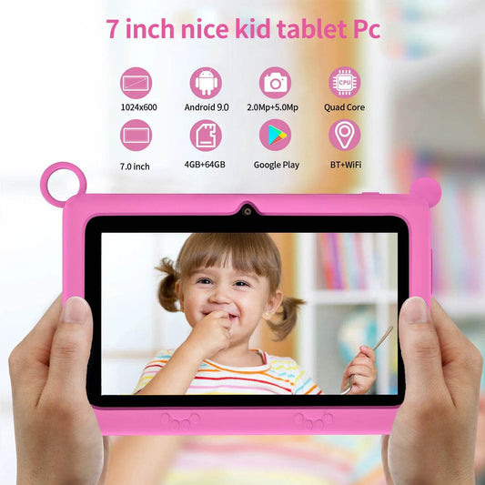 BDF K2 New 5G Kids Tablet 7 Inch Quad Core 4GB RAM 64GB ROM Android 9.0 Google Learning Education Games Tablets WiFi Bluetooth - Price Value Store