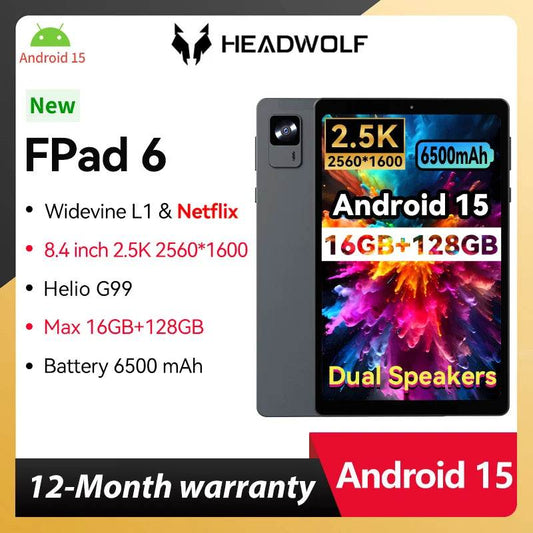 HEADWOLF FPad 6 Andorid 15 tablet 8.4 inch 8GB RAM 128GB ROM MTK G99 Octa-core 4G SIM 6500 mAh Battery - Price Value Store