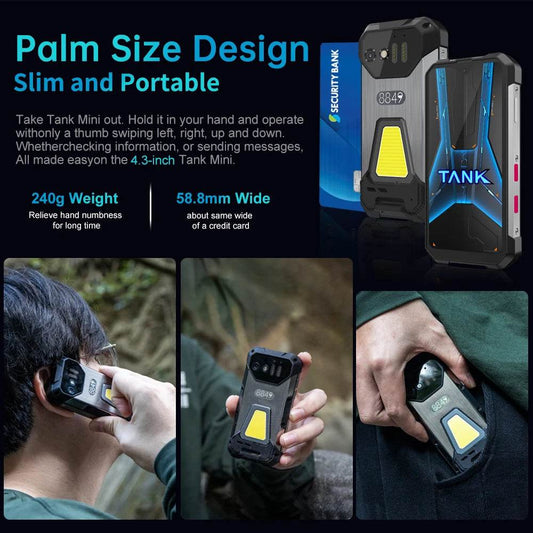8849 Tank Mini Rugged Smartphone 16/24GB 256GB 5800mAh100Mp Camera Android 13 Cellphone 4.3 inch Waterproof Mobile Phone - Price Value Store