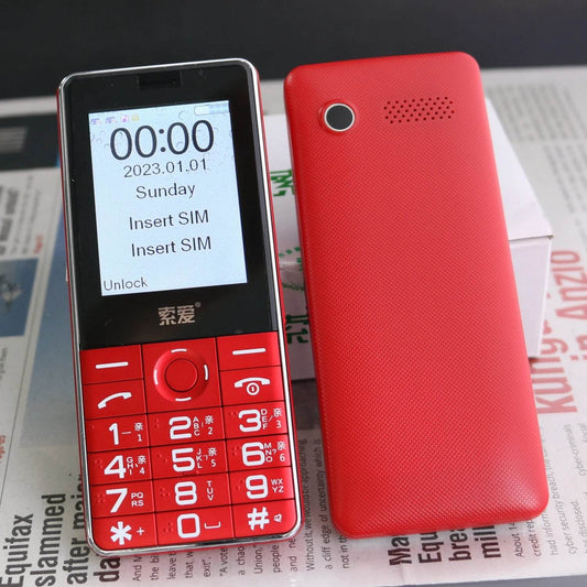 2G GSM Cheap Elderly Slim Mobile Phone Blind-Friendly Key Large Battery Long Standby Dual Flashlight SOS Call Blacklist Speed - Price Value Store