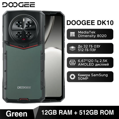 Global Version DOOGEE DK 10 Rugged Phone 5G 6.67" 120Hz 2.5K AMOLED Display Morpho Quad Camera 12GB RAM 512GB ROM 120W Charge