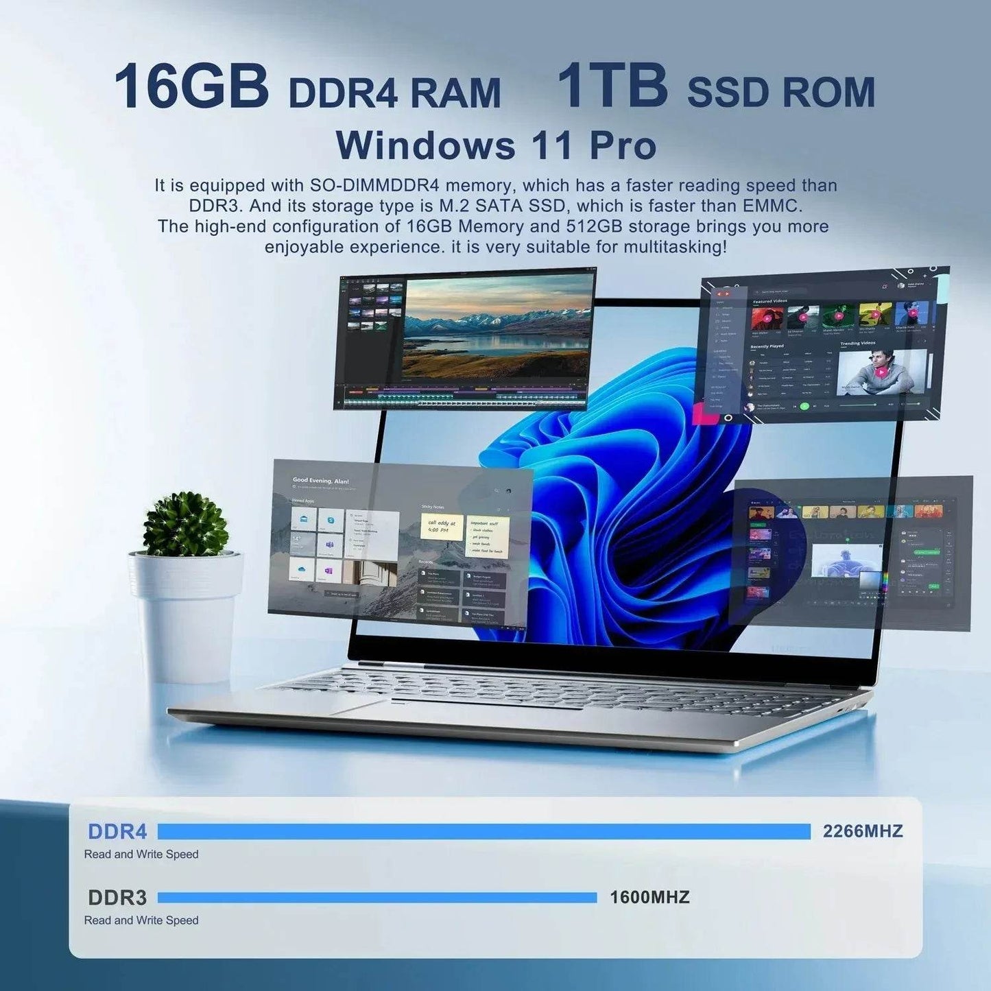 Face ID Laptop 16 Inch IPS Screen 16GB RAM 32GB Intel 11th N95 Netbook Windows 11 Pro Office Notebook RGB Keyboard Portable Pc - Price Value Store