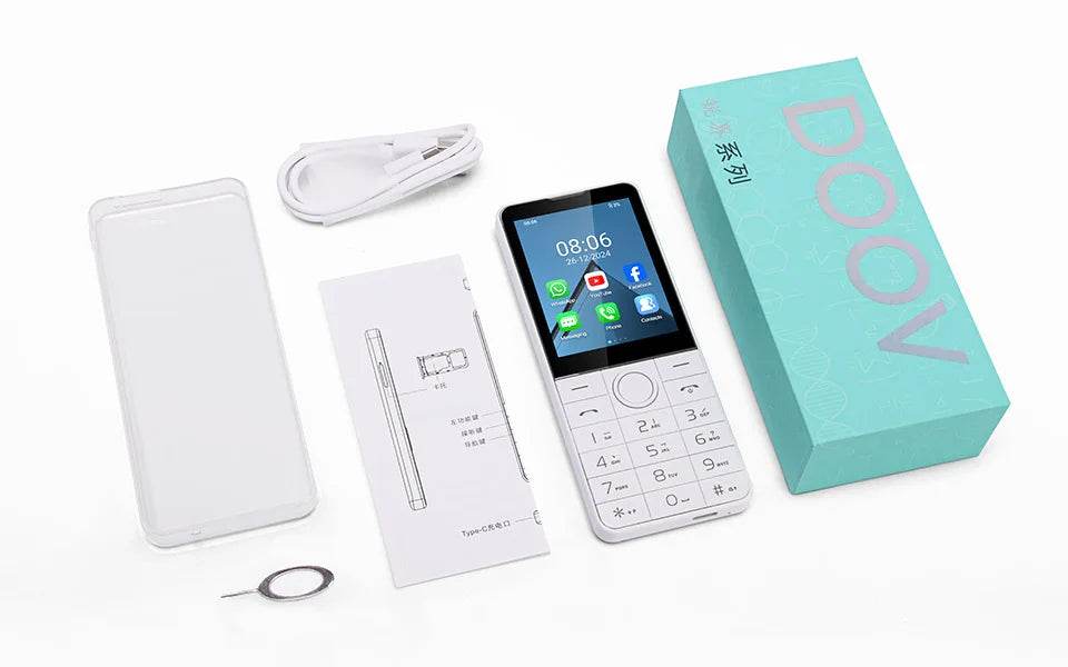 DOOV R77 4G Smart Touch Screen 2.8 Inch Keypad Mobile Phone without Camera 3GB+32GB 2100mAh Android 13 Whatsapp Hebrew keyboard - Price Value Store