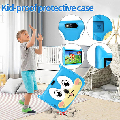 New 7 Inch Cartoon Pattern Kids Tablets Quad Core 4GB+64GB ROM Bluetooth 5G WiFi Learning Education Games Tablet Children's Gift - Price Value Store