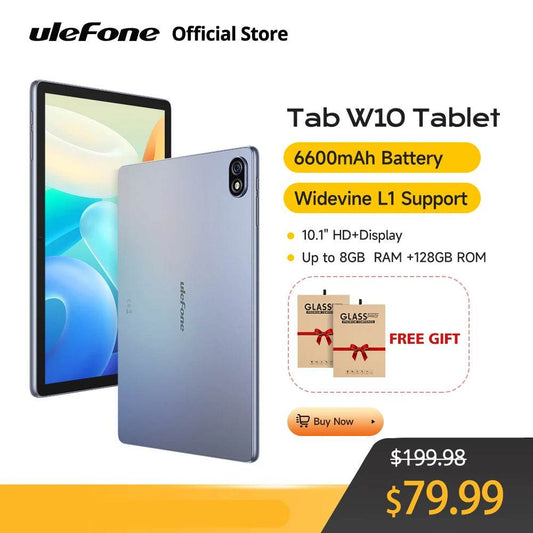 Ulefone Tab W10 Tablet 10.1‘’ HD+ Display 8GB RAM 128GB ROM 6600mAh Unisoc T606 Android 14 Tablet - Price Value Store