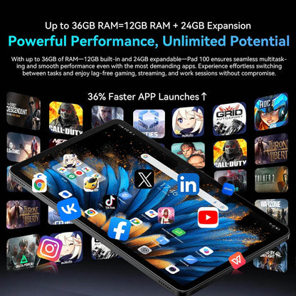 [World Premiere] Blackview OSCAL PAD 100 Tablet 12'' 2K FHD+ Unisoc T615 12+24GB RAM 256GB ROM 9000mAh Android 15 4G Tablets PC - Price Value Store