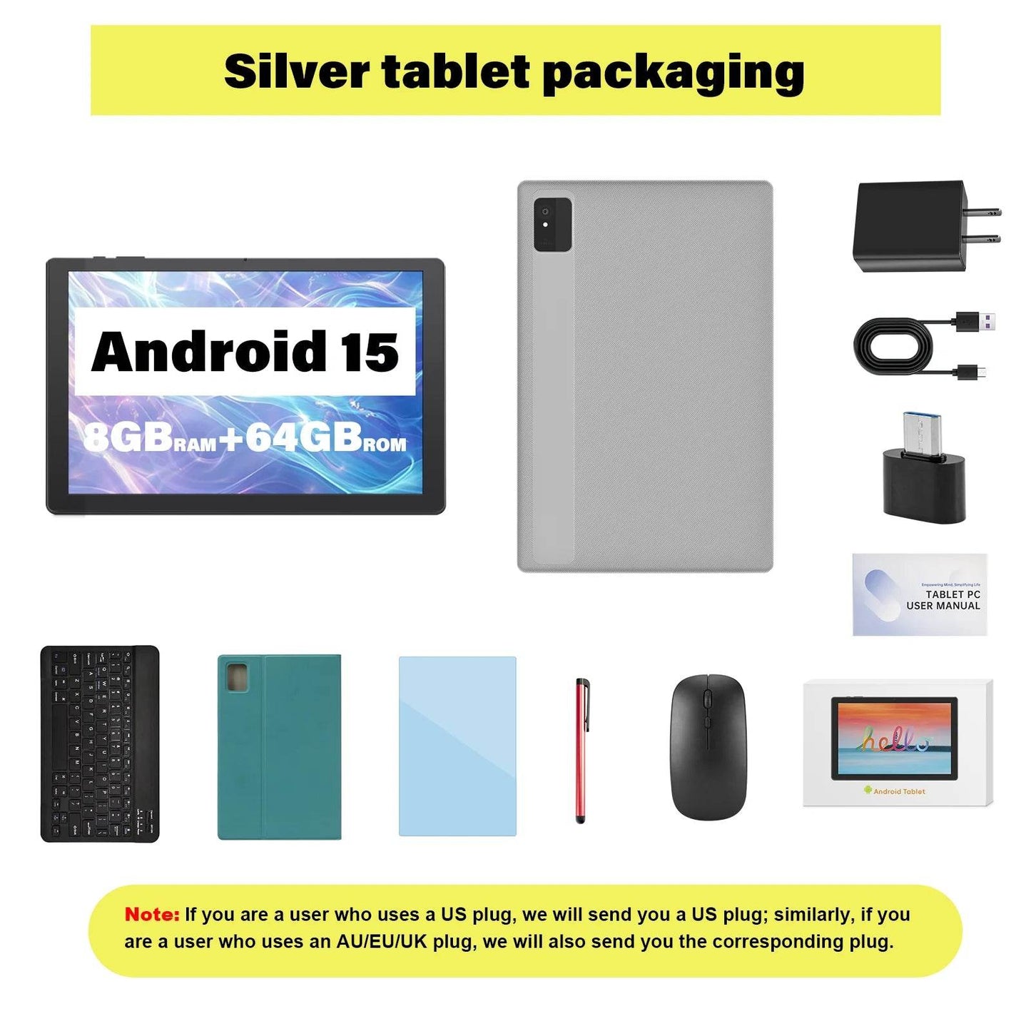 ANRY 2025 Android 15 IPS Display 10.1 Inch 8GB(4+4 Expand) RAM+64GB ROM Tablet 5000Mah Dual Camera 5GWifi A523 Octa-core Tablets - Price Value Store
