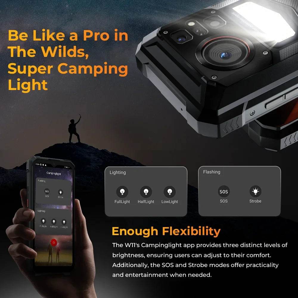 HOTWAV W11 Rugged Phone 6.6'' FHD+12GB+256GB 20800mAh Battery smartphone 64MP Camera Android 13 NFC Mobile Phone - Price Value Store