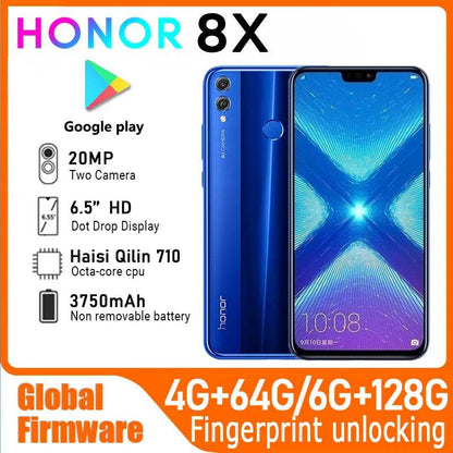 HONOR 8X Smartphone Global firmware CPU Haisi Qilin 710 6.5-inch 3750mAh rear camera 20MP used phone - Price Value Store