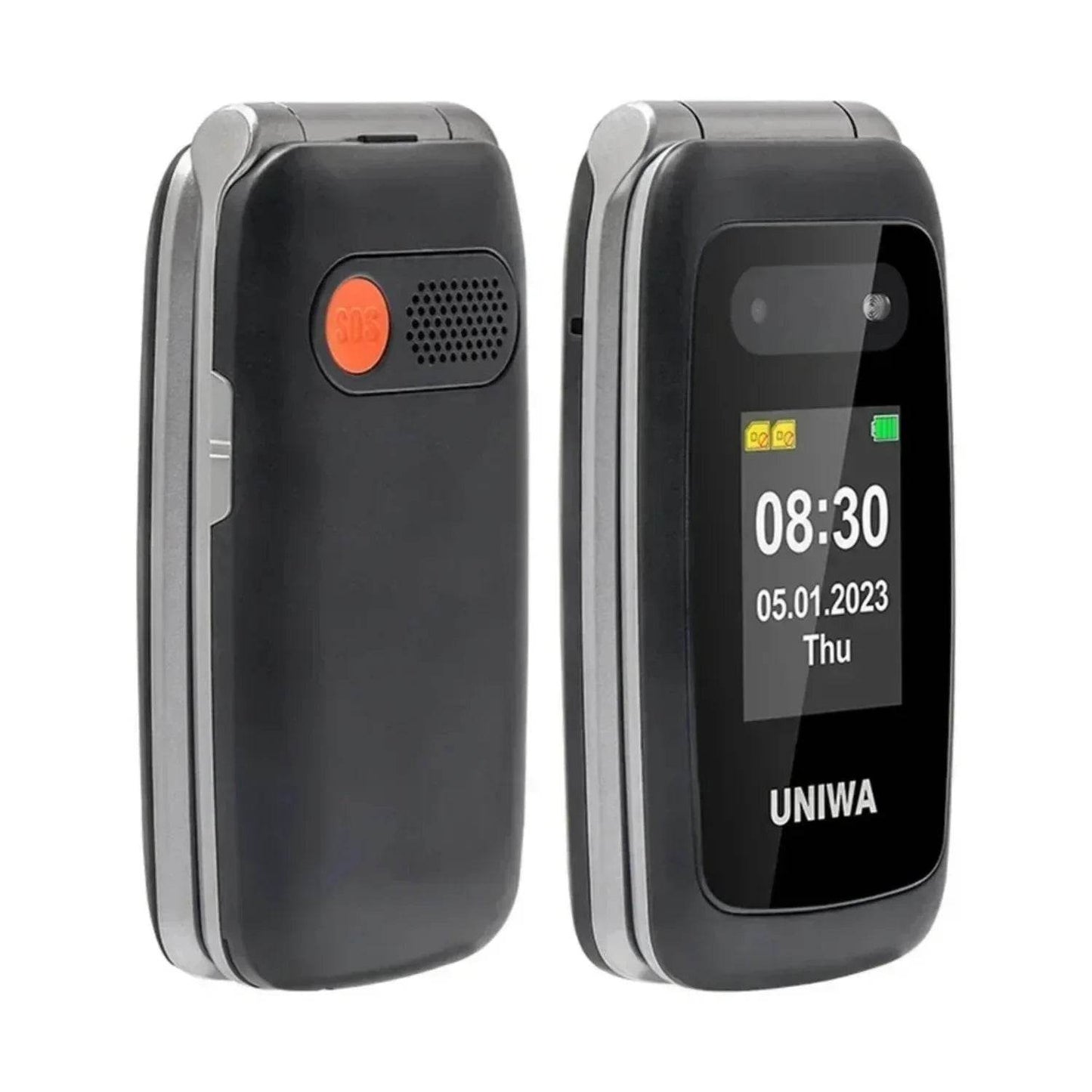 UNIWA V202T 4G Feature Phone Speed Dial Flip Cellphone 1450mAh SOS Big Button Loud Sound for Elderly Russian Keyboard Mobile - Price Value Store