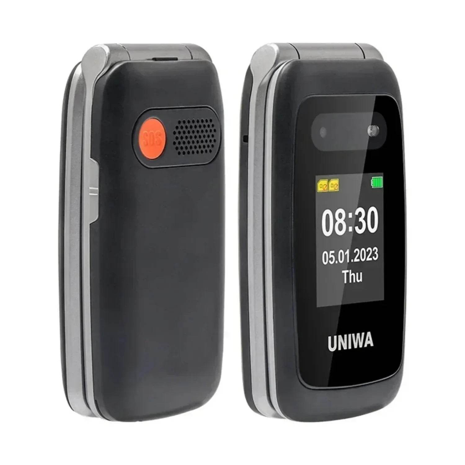 UNIWA V202T 4G Feature Phone Speed Dial Flip Cellphone 1450mAh SOS Big Button Loud Sound for Elderly Russian Keyboard Mobile - Price Value Store