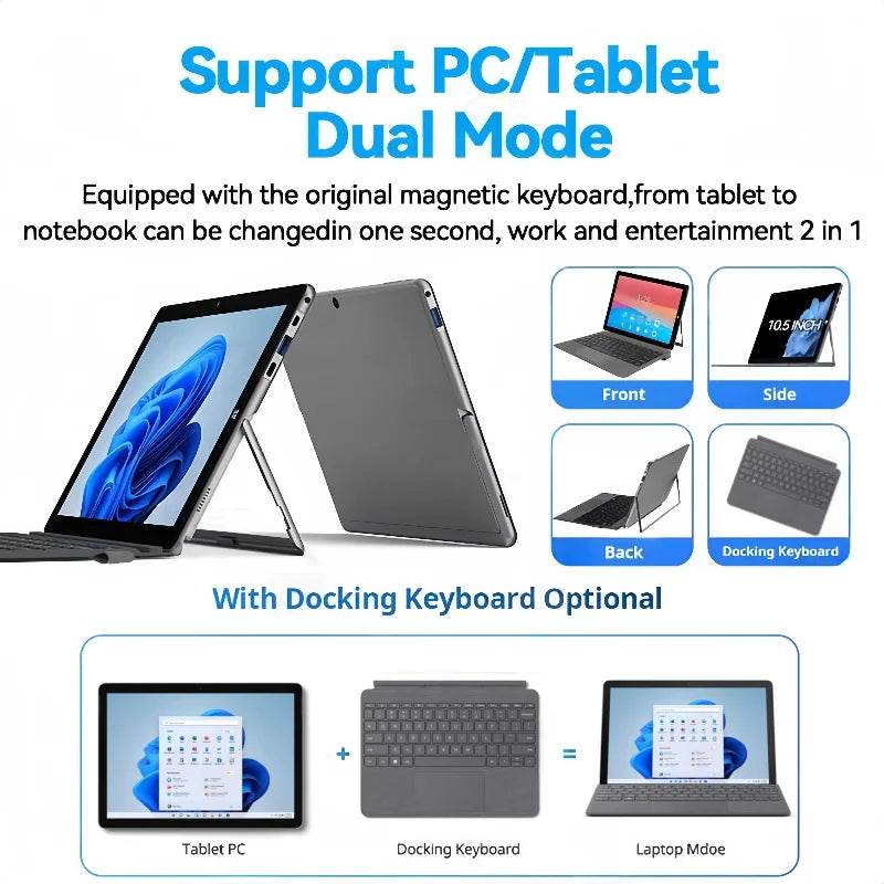 LPDDR3 12GB RAM 512GB SSD ROM 10.5 INCH Windows 11 Pro Tablet 64Bits Intel Core m5 CPU 1920*1280IPS Dual Cameras 2 x USB-A 3.0 - Price Value Store