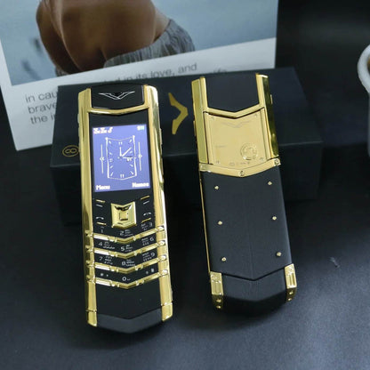 Elegant Metal Signature Handmade Mobile Phone Dual SIM Bluetooth Dialer Ebook Luxury Feature Classic Senior Phone for Elderly - Price Value Store