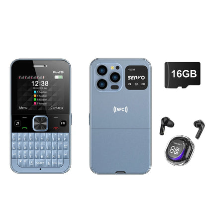 NEW! SERVO Ultra700 Full Keyboard Input Mobile Phone 4 Nano SIM Standby NFC Unlock FM Torch 2.4" Screen Cellular QWERTY Keyboard