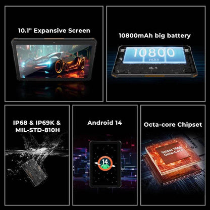 HOTWAV R8 Rugged Tablet Android 14 10.1 inch HD+10800mAh Battery 5MP+13MP Camera tablets 4GB+128GB 8-core tablet Global - Price Value Store