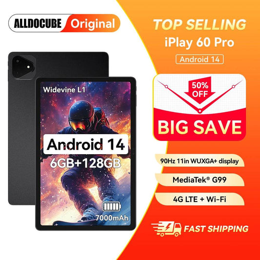Alldocube iplay 60 pro 11 inch Tablet 6GB+6GB RAM 128GB ROM Android 14 Helio G99 4G LTE+Wi-Fi 90Hz Display 4 Speakers - Price Value Store
