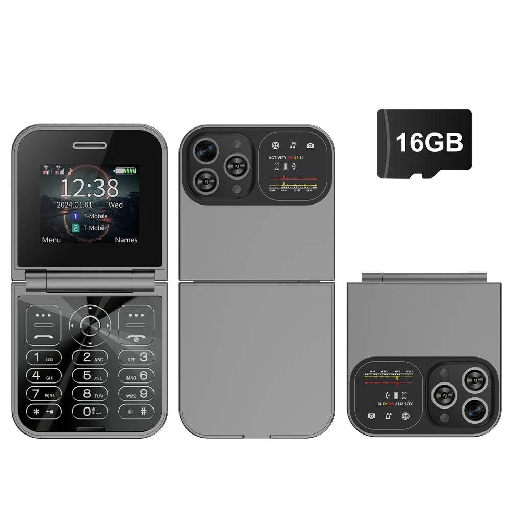 SERVO F15 Mini Small Flip Mobile Phone 2 SIM Standby Speed Dial Magic Voice Flashlight Call Recording 2G GSM Cute Fold Cellphone - Price Value Store