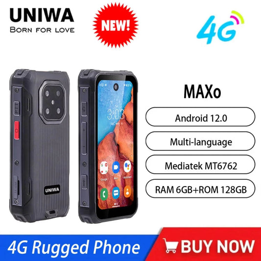 2025 NEW UNIWA MAXo 4G Mini Rugged Smartphone 3.88 Inch Small IPS Screen 6GB+128GB IP68 Android12 3000mAh Face ID Unlock Phone - Price Value Store