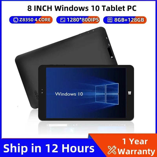 Hot Sales 8GB RAM 128GB ROM 8 INCH 64Bits Tablet 1280*800FHD Windows 10 Quad Core Int Z8350 CPU Support OTG Adapter Dual Camera - Price Value Store