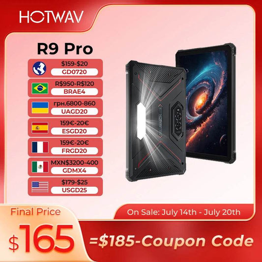 HOTWAV R9 Pro Rugged Tablet 11'' FHD+ 2K Display 20080mAh Massive Battery Pad Android 14 6GB 256GB Camera Global 4G Tablet PC - Price Value Store