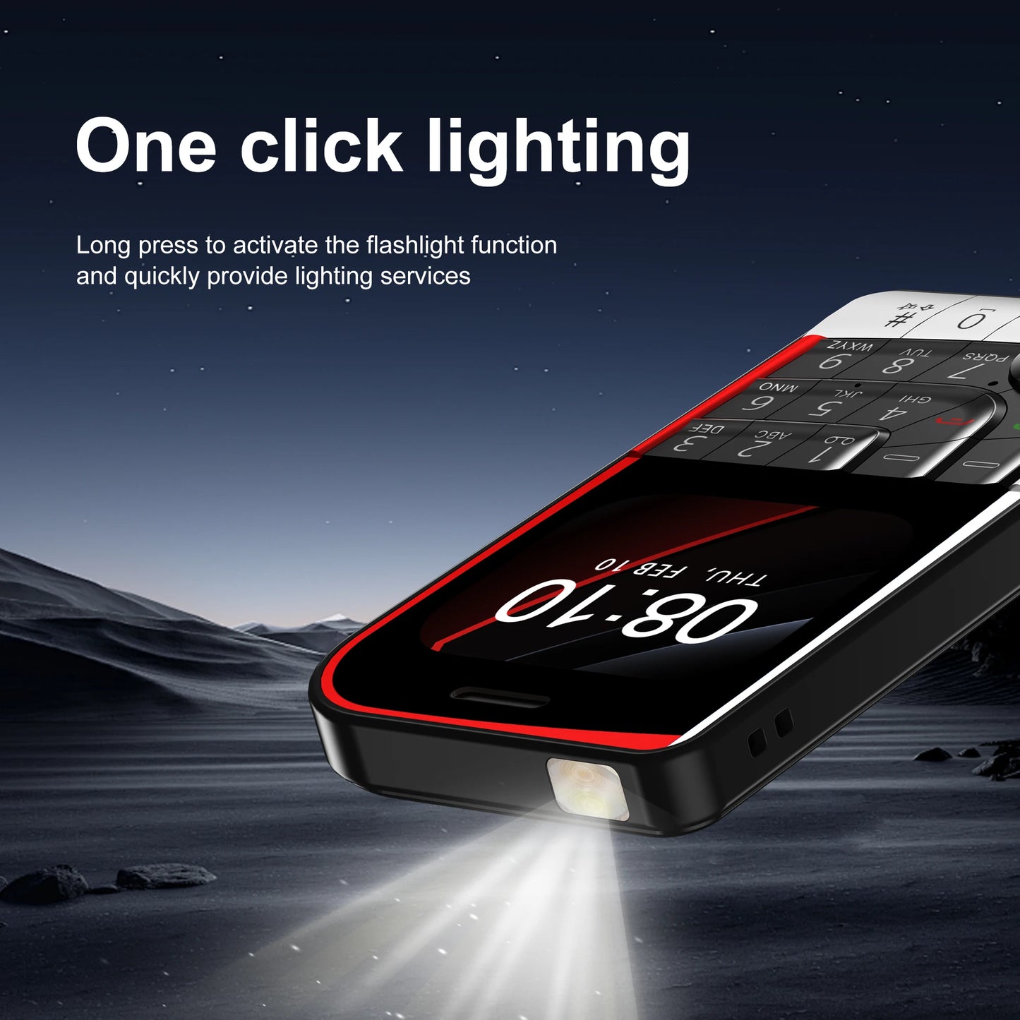 SERVO V10 Dual SIM Mobile Phone Magic Voice Speed Dial FM Radio Camera Flashlight Type-C Port 2.01" Screen Key Feature Cellphone