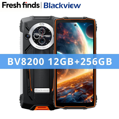 【World premiere】Blackview BV8200 Rugged phone 6.5" 2.4K 120Hz Display Helio G100 12GB 256GB NFC Flashlight Android 14 CellPhone