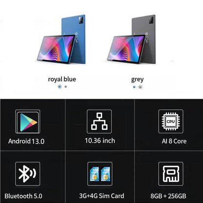 New Google 5G Original Tablet Pc 10.36 Inch 8GB RAM 256GB ROM Android 13 Octa Core Dual Cards Dual Cameras BT Global Version - Price Value Store