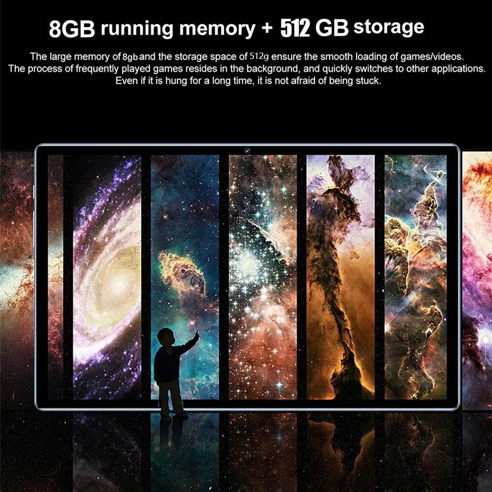 New 5G Pad Pro 10.1-Inch Android Tablet with 8GB RAM, 512GB ROM Octa core Support for calling, Dual SIM card 8000mAh Battery - Price Value Store