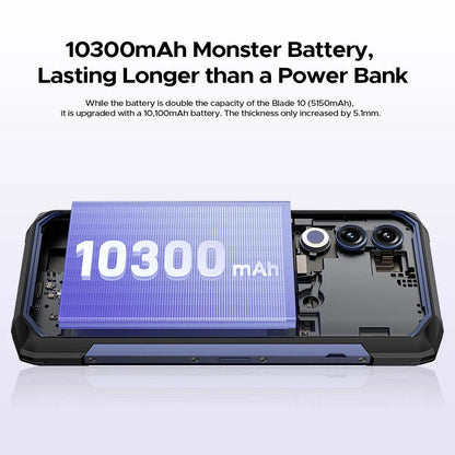 Global Version DOOGEE Blade20 Rugged Phone Gemini AI 10300mAh Battery 6.6'' HD+ Screen 4GB 128GB Android 15 Smartphone NFC - Price Value Store
