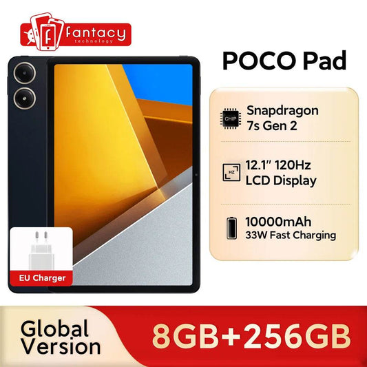 Global Version POCO Pad Tablet 8GB 256GB Snapdragon 7s Gen 2 Octa core 12.1'' 120Hz 2.5K Display 33W 10000mAh Battery - Price Value Store