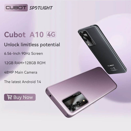 Android Smartphone Cubot A10, 12GB RAM (4GB+8GB), 128GB ROM, Octa-core, 6.56-Inch 90Hz Screen, 5100mAh, 48MP, 5G WiFi, 4G Phone - Price Value Store