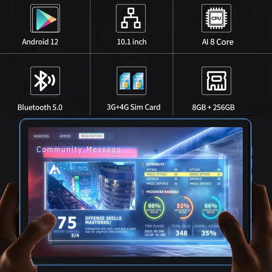 Original BDF P60 Tablet Pc 10.1 Inch 8GB RAM 256GB ROM Android 12 Octa Core 3G 4G LTE Internet WiFi Internet BT Global Version - Price Value Store