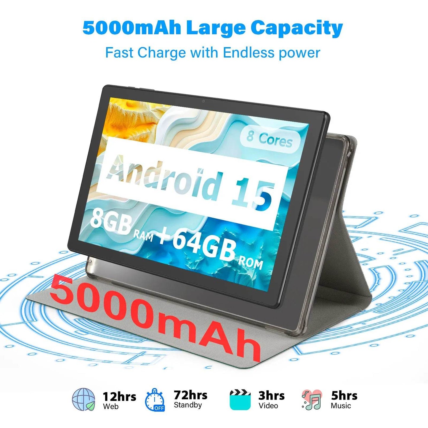 ANRY 2025 Android 15 IPS Display 10.1 Inch 8GB(4+4 Expand) RAM+64GB ROM Tablet 5000Mah Dual Camera 5GWifi A523 Octa-core Tablets - Price Value Store