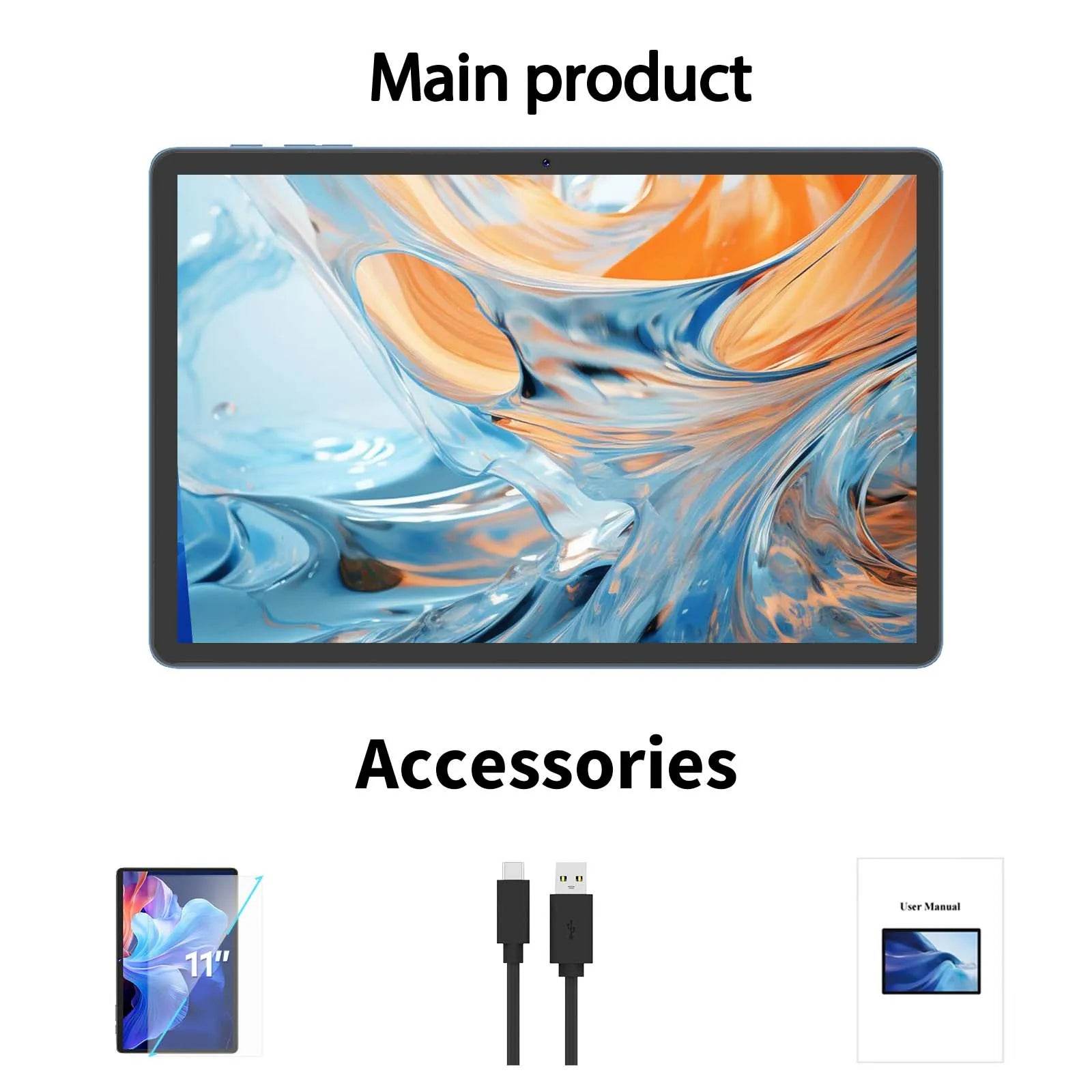 2025 Relndoo 11 Inch Android 15 Tablet , 24GB(4+20 Expanded) RAM+128GB ROM, IPS HD Screen, 5G WiFi, T615 Processor, GPS, Type C - Price Value Store