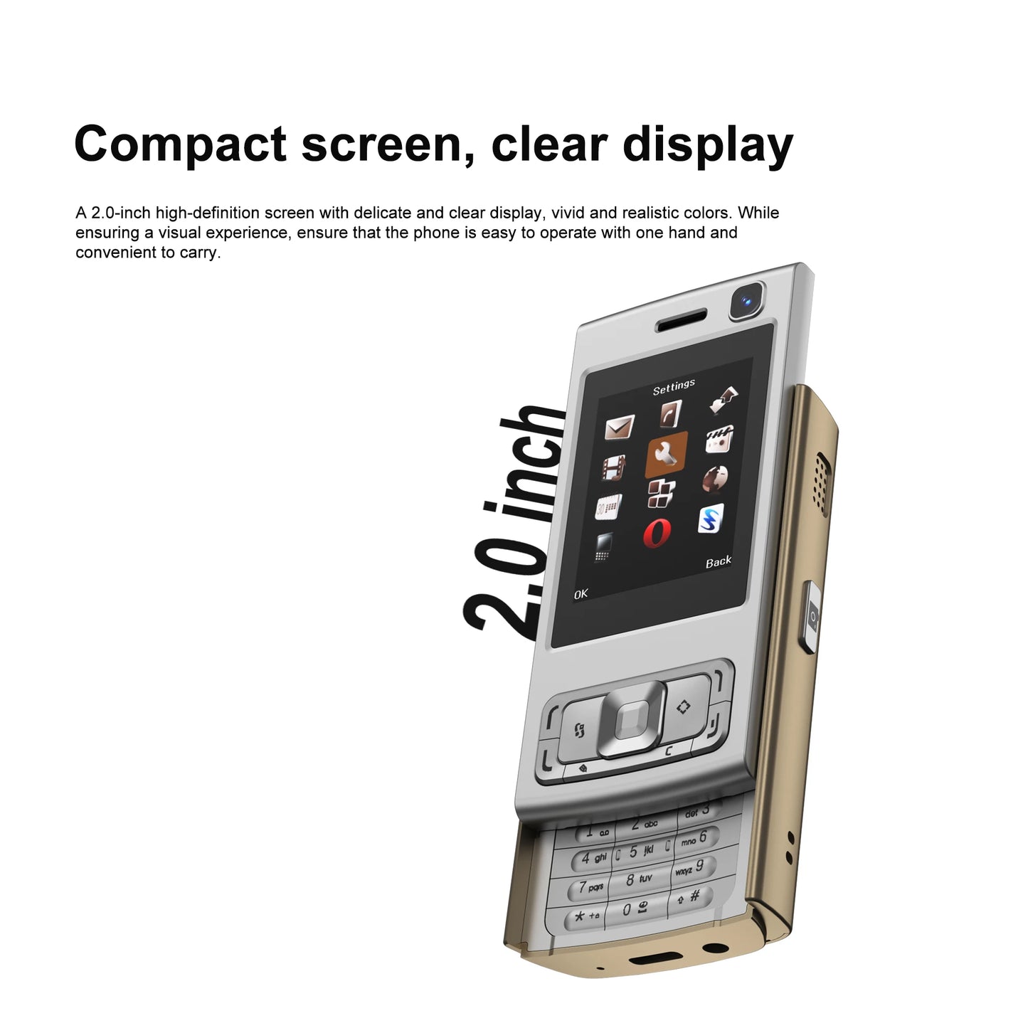 SERVO N95 PRO Mini Sliding Mobile Phone 2 SIM Standby Cellphone Magic Voice Speed Dial Call Recording Flashlight 2.0" Telephones