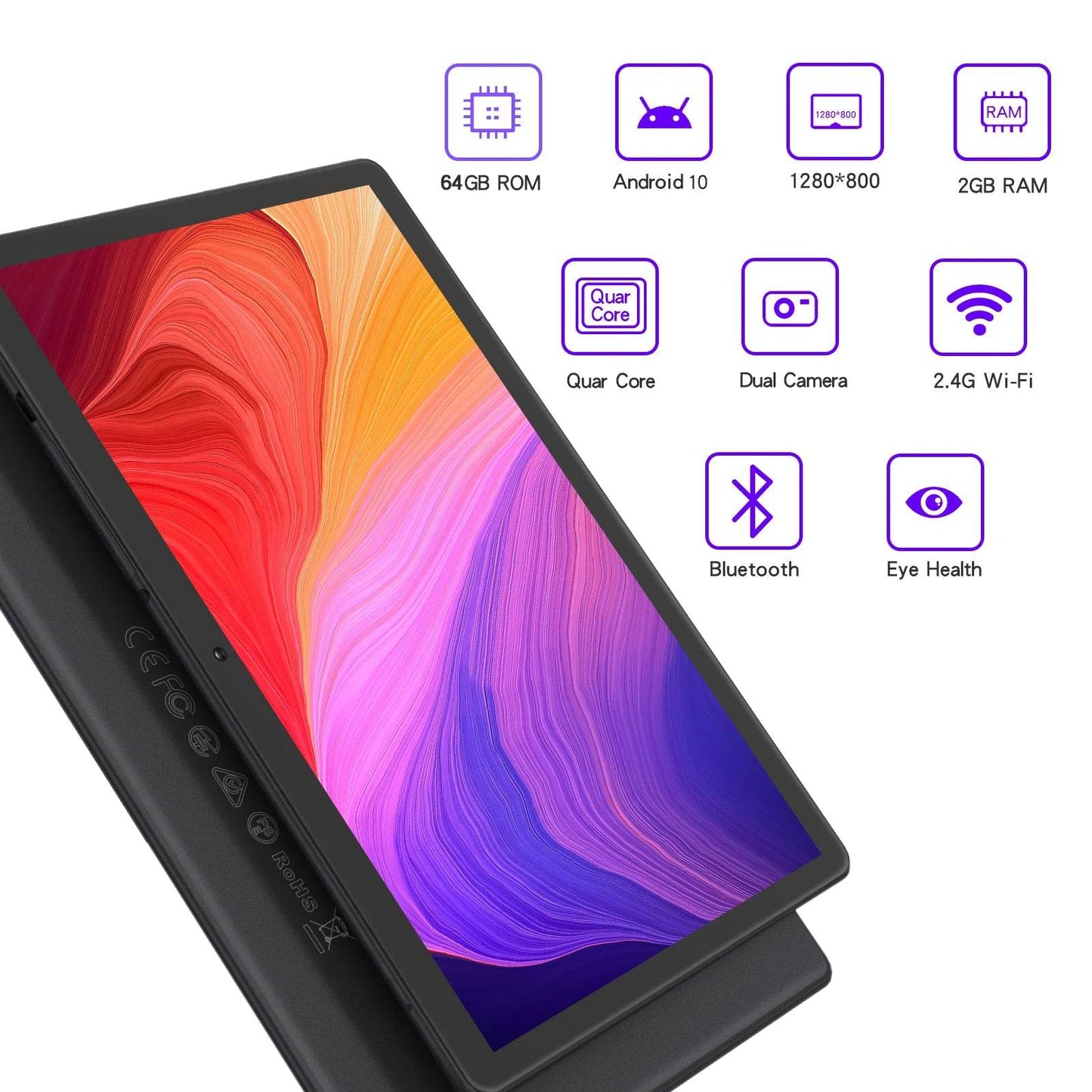PRITOM 10 Inch Tablet PC with SIM Slot Android 13 64 GB Quad Core Touch Screen WiFi GPS Support 3G Phone Call - Price Value Store