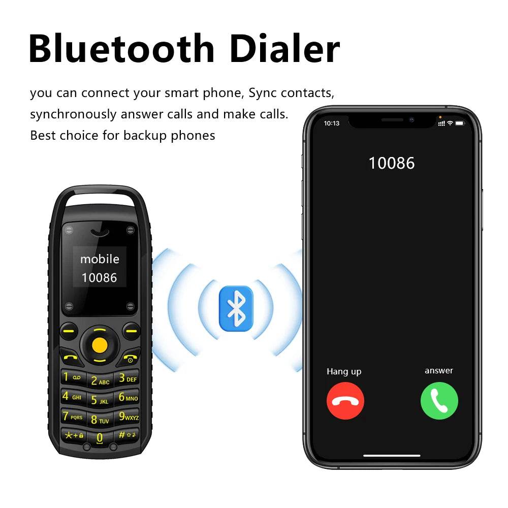 SERVO B25 Button Mini Mobile Phone 2 SIM Standby Bluetooth Dialing Surround Wear Blacklist Smallest Backup Cellphones for Sports - Price Value Store