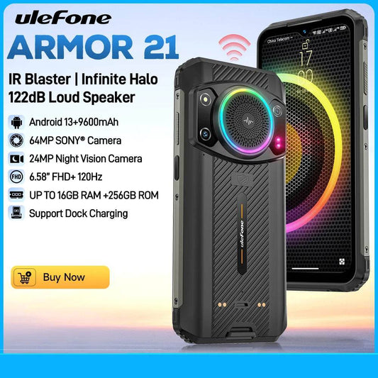 Ulefone Armor 21 Rugged Phone 16GB RAM 256GB ROM Smartphone Android 13 G99 moblie phone 64MP 9600mAh 4G Cellular Global Version - Price Value Store
