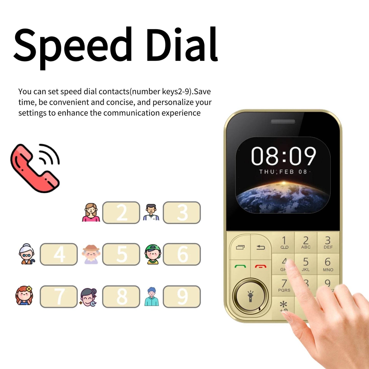 Super Slim Card Mobile Phone Dual SIM 2.0 inch HD Screen Pocket Size Cell Phone Magic Voice Changer Big Button 8 Speed Dial LED - Price Value Store
